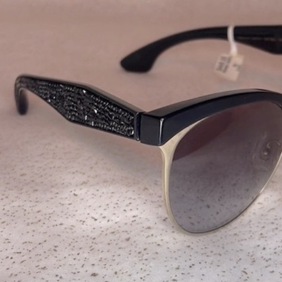 Miu Miu Black Gradient Stardust SMU 54Q Crystal Embellished Cat Eye Sunglasses - Picture 11 of 17